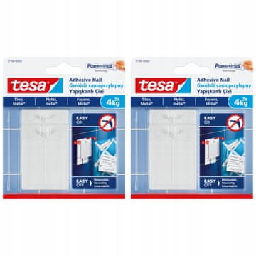 shumee TESA samolepilni stenski žeblji do 4 kg za kovinske ploščice, 2 kosa x2