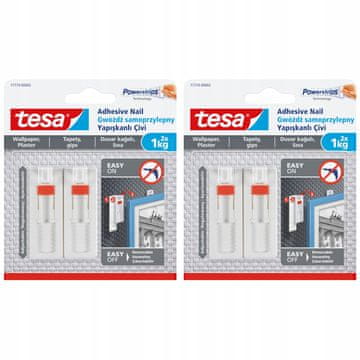 shumee TESA samolepilni nastavljivi obešalnik za tapete do 1 kg, 2 kosa x2