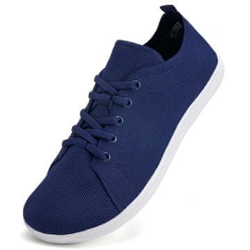 Nikcorp Moški tekaški čevlji IceUnicorn Barefoot Tekomaški, modri pleteni zgornji del, širok predel za prste, protizdrsni gumijast podplat zero drop, velikost 42 EU, tek fitnes vsakodnevno