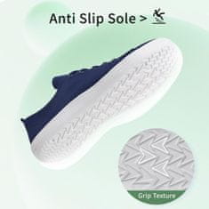 Nikcorp IceUnicorn barefoot tekaške teniske za moške 44 EU, minimalistična zero drop, prozorno pletivo, širok del za prste, protizdrsni gumijasti podplat, temno modre