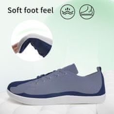 Nikcorp IceUnicorn barefoot tekaške teniske za moške 44 EU, minimalistična zero drop, prozorno pletivo, širok del za prste, protizdrsni gumijasti podplat, temno modre