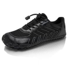 Nikcorp Trailové barefoot športne tekaške čevlje IceUnicorn Trail Training wide toe box, zavezovanje, zračna sintetična pletenina, gumijast podplat za tek po neravnem terenu in fitnes, črni 41 EU