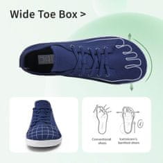 Nikcorp Moški tekaški čevlji IceUnicorn Barefoot Tekomaški, modri pleteni zgornji del, širok predel za prste, protizdrsni gumijast podplat zero drop, velikost 42 EU, tek fitnes vsakodnevno