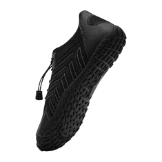 Nikcorp Trailové barefoot športne tekaške čevlje IceUnicorn Trail Training wide toe box, zavezovanje, zračna sintetična pletenina, gumijast podplat za tek po neravnem terenu in fitnes, črni 41 EU