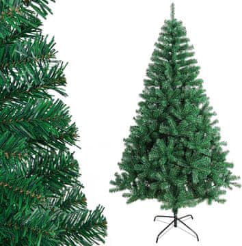 Nikcorp Umetno božično drevo smreka živo gosto 150 cm z kovinskim stojalom 450 vej, naravna globoka zelena, PVC ognjevarno za notranje prostore, hišo pisarno izložbo