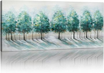 Nikcorp Slika na platnu FajerminArt Abstraktno drevo s cvetovi, dekoracija pokrajina stene pripravljena za obešanje, 120 x 50 cm, okvir 19 mm, gallery wrap, naravni masivni les