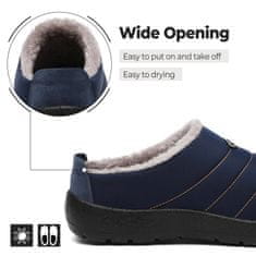 Nikcorp ženske zimske copate SMajong zatepljene s krznom, vodoodporne, slip-on, protizdrsni podplat, modre 37 EU