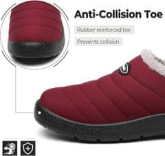 Nikcorp Zimske copate SMajong unisex slip-on, vodoodporen vrh, podložene z umetnim krznom, protizdrsni gumijasti podplat, rdeče 40 EU, za dom in na prostem