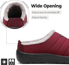 Nikcorp Zimske copate SMajong unisex slip-on, vodoodporen vrh, podložene z umetnim krznom, protizdrsni gumijasti podplat, rdeče 40 EU, za dom in na prostem