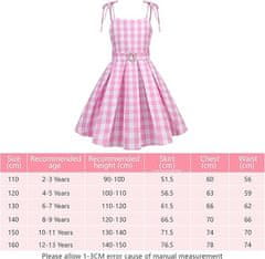 Nikcorp Otroški kostum za cos-play princeske Carnival roza Rose Red 110 cm komplet: jopica z gumbi, zvonaste hlače z zvezdicami, apaszka, očala srca, uhani