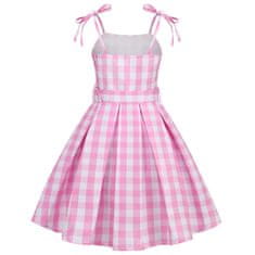 Nikcorp Otroški kostum za cos-play princeske Carnival roza Rose Red 110 cm komplet: jopica z gumbi, zvonaste hlače z zvezdicami, apaszka, očala srca, uhani