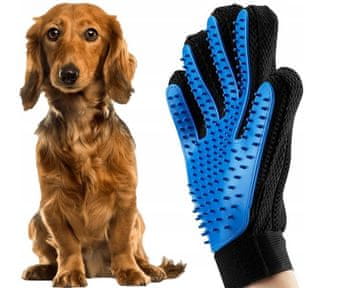 Aqua-Sport Rokavica s krtačo za česanje pasje in mačje dlake, temno modra AS232172