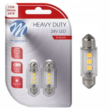 M-Tech 2x C5W LED ŽARNICA 36 mm NAKNADNO VGRADNA BELA 24V TIR