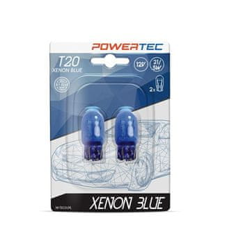 M-Tech Žarnice W21/5W T20 powertec ksenonsko modre 7443 12V 21/5W W3x16q