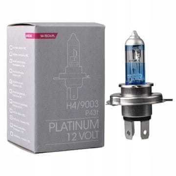 M-Tech ŽARNICA H4 PLATINASTA 12V 60/55W PLUS 130% M-TECH