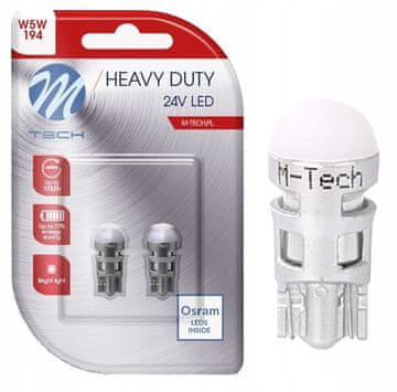 M-Tech 2x W5W T10 LED OSRAM žarnica 24V 1x SMD3030 bela