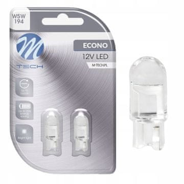 M-Tech W5W T10 LED ŽARNICA CILINDRIČNA STEKLENA LEČA MODRA DIODA