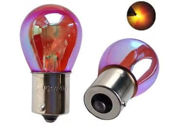 M-Tech Žarnice smernikov RAINBOW DIAMEND 21W PY21W oranžne BAU15S 2 kosa