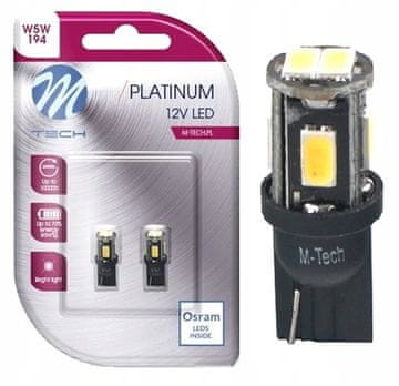 M-Tech LED žarnica W5W T10 6xSMD 5630 OSRAM LED bela