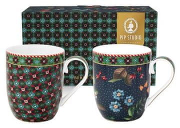 Pip Studio komplet skodelic Berry Blues 145ml - modra 2 kosa