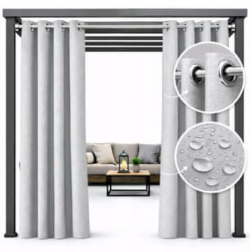 shumee Vodoodporna vrtna zavesa 155x180 na kolesih, terasa, balkon, svetlo siva