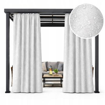 shumee Vodoodporne vrtne zavese 155x260 za zunanjo uporabo na terasi, balkon, svetlo sive