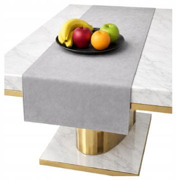 shumee SVETLO SIVA žametna tekalna miza za mizo 40x140 cm gladka klasična tekalna miza