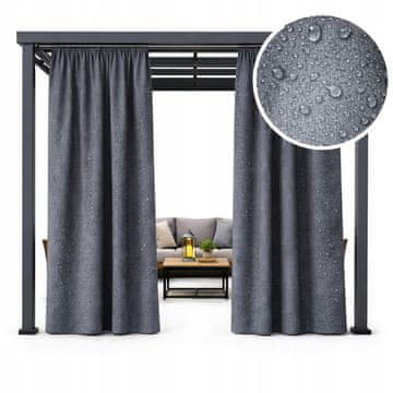 shumee Vodoodporna zunanja zavesa 155x240 terasa pergola paviljon grafit
