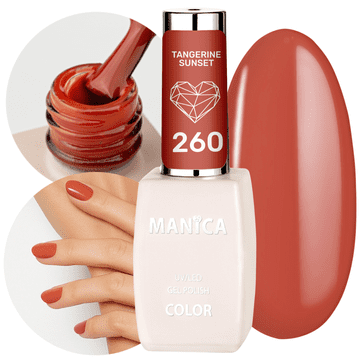 shumee Manica LED/UV hibridni lak za nohte 10 ml - mandarin sončni zahod - 260
