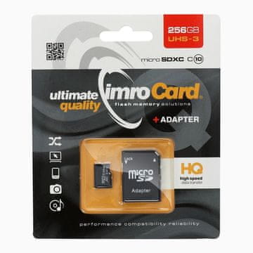IMRO IMRO pomnilniška kartica microSD 256 GB, 100 MB/s, razred 10, UHS-3, s SD-adapterjem