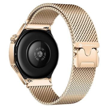 FORCELL Pas za Samsung Galaxy Watch Forcell F-Design FS10, magnetni, iz jekla, 22 mm, zlati