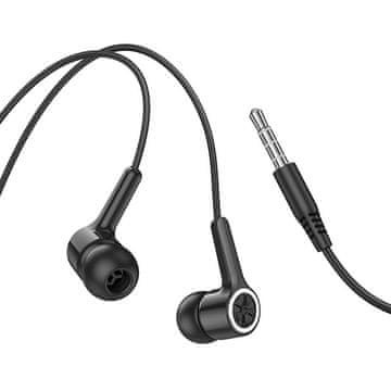 Hoco Žične ušesne slušalke z 3,5-mm priključkom Hoco M104, črne