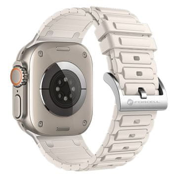 FORCELL Pas za Apple Watch Forcell F-Design FA06 z luknjicami, silikon, 38/40/41 mm, bel