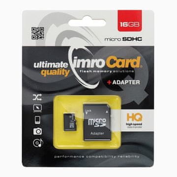 IMRO IMRO pomnilniška kartica microSD 16 GB, 100 MB/s, razred 10, UHS-I, s SD-adapterjem
