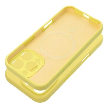 OEM Silikonski ovitek za iPhone 15 PRO MAX, debeline 2 mm, združljiv z MagSafe, rumene barve