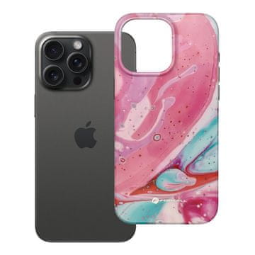 FORCELL Ohišje za iPhone 15 PRO MAX Forcell F-Protect Mirage, združljivo z MagSafe, preizkušeno po vojaških standardih za padce, roza marmor