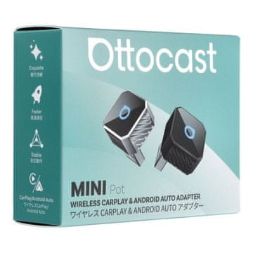 Ottocast Brezžični avtomobilski adapter OTTOCAST Mini Cube T3, srebrne barve
