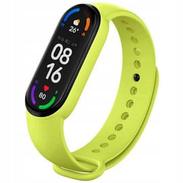 OEM Silikonski pasek za XIAOMI Mi Band 5 / 6 / 7, zelen (05)