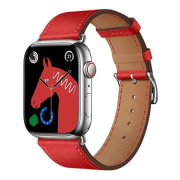FORCELL Pasek za Apple Watch Forcell F-Design FA20 z luknjami iz ekološkega usnja, 38 / 40 / 41 mm, rdeč