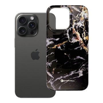 FORCELL Ohišje za iPhone 15 PRO MAX Forcell F-Protect Mirage, združljivo z MagSafe, preizkušeno v skladu z vojaškimi standardi za padce, črni marmor