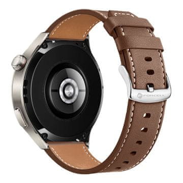 FORCELL Pas za Samsung Galaxy Watch Forcell F-Design FS21 z luknjicami iz umetnega usnja, 22 mm, rjav