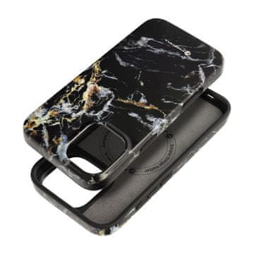 FORCELL Ohišje za iPhone 16 PLUS Forcell F-Protect Mirage, združljivo z MagSafe, preizkušeno po vojaških standardih za padce, črni marmor