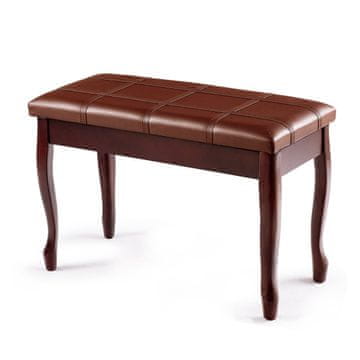 Northix Klavirska klop s shrambo, masiven les, 75x35x49 cm, rjava