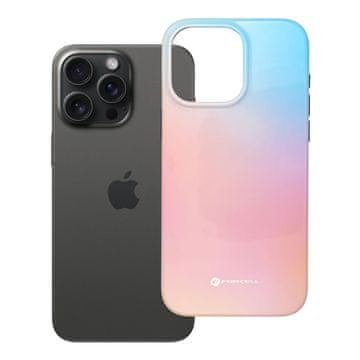 FORCELL Ohišje za iPhone 15 PRO MAX Forcell F-Protect Mirage, združljivo z MagSafe, preizkušeno v skladu z vojaškimi standardi za padce, roza-modro