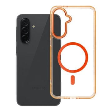 OEM Ohišje FRAME CLEAR HYBRID MAG COVER, združljivo z MagSafe, za SAMSUNG A36, oranžno