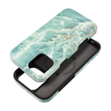 FORCELL Ohišje za iPhone 16 PLUS Forcell F-Protect Mirage, združljivo z MagSafe, preizkušeno v skladu z vojaškimi standardi za padce, zelena marmorna barva