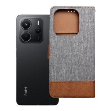 OEM Torba JEANS Book za XIAOMI Redmi Note 14 4G (GLOBAL – 163,25 mm x 76,55 mm x 8,16 mm), siva