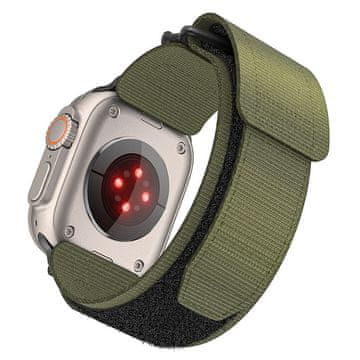 FORCELL Pas za Apple Watch Forcell F-Design FA05 z velcro zaponko, iz najlona, 42 / 44 / 45 / 49 mm, zelen