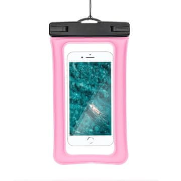 OEM Univerzalno vodoodporno etui za telefon z plastičnim zapiranjem AIRBAG, roza