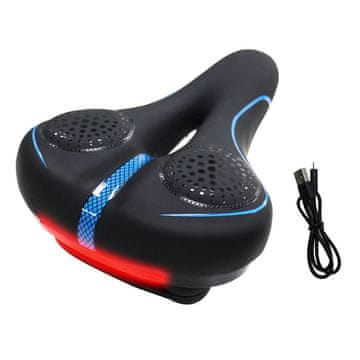 OEM Kolesarsko sedlo z vgrajeno LED-lučjo FSBSD-232-1, črno